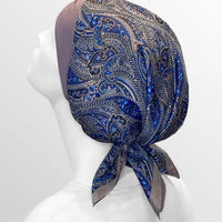 Retro Kerchief Headscarf - Heather Paisley