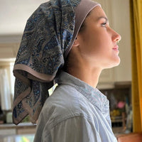 Retro Kerchief Headscarf - Heather Paisley