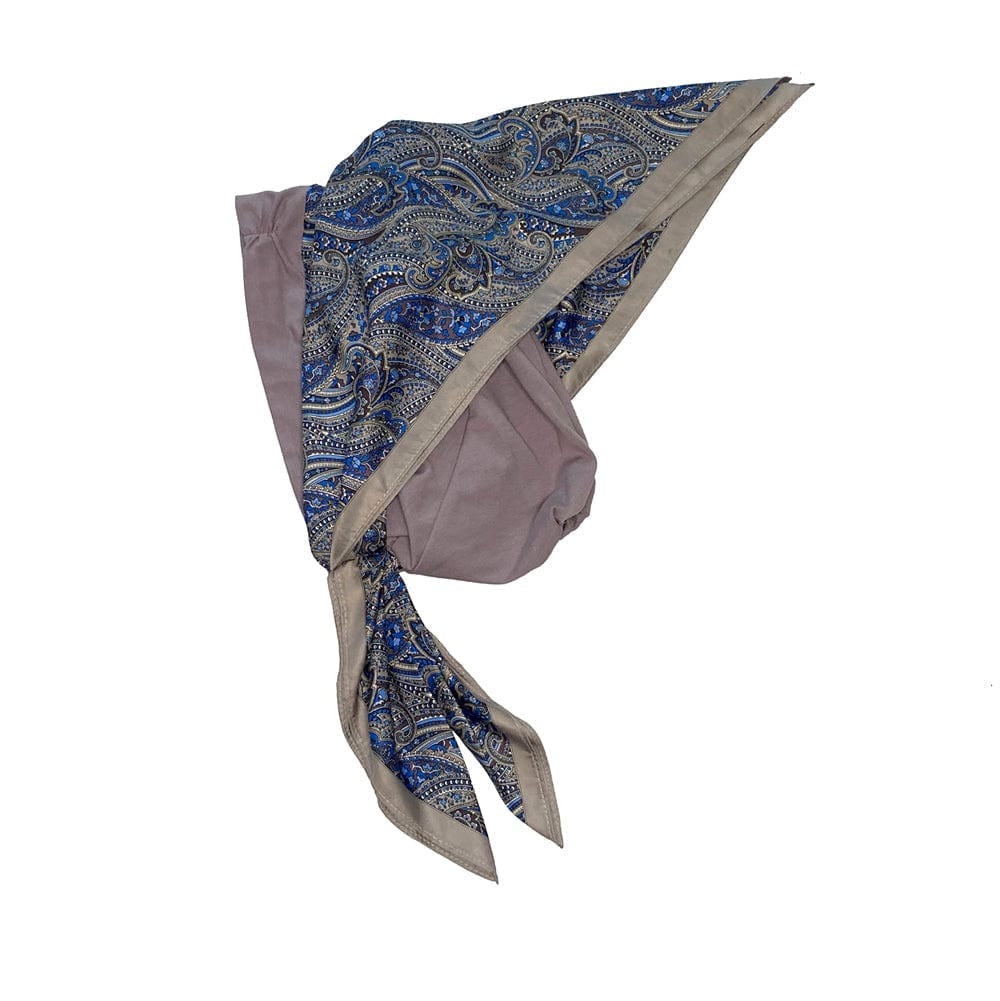 Retro Kerchief Headscarf - Heather Paisley