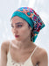 Retro Kerchief Headscarf -Teal Geometric