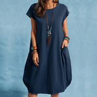 Ladies' Autumn Breeze Cotton-Linen Dress