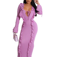 Pure Color Tied Stringy Selvedge Dress MANDOTOS