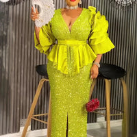 African Clothes for Women 2 PCS Sets Tops And Skirts Suits Dashiki Ankara 2025 Outfits Gown Plus Size Wedding Party Dresses - MANDOTOS INTERNATIONAL