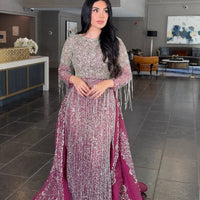 Aleya Beaded Detachable Embellished Sequin Overskirt (Dress Not Included) - MANDOTOS INTERNATIONALLong Dress