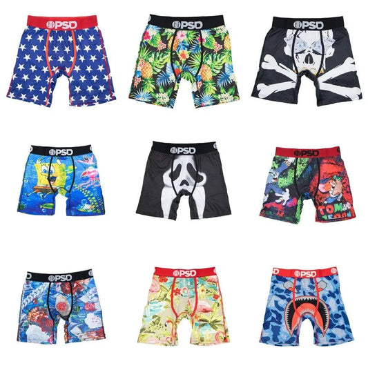 1Pcs Sexy Men Underwear Boxers Men's Panties Lingerie Breathable Printed Male Underpants Plus Size Man Boxer Briefs Mens Trunks - MANDOTOS