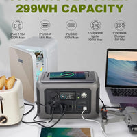 ALLPOWERS R600 Portable Power Station with 299Wh LiFeP04 Battery & 2x 600W AC Outlets - MANDOTOS INTERNATIONAL