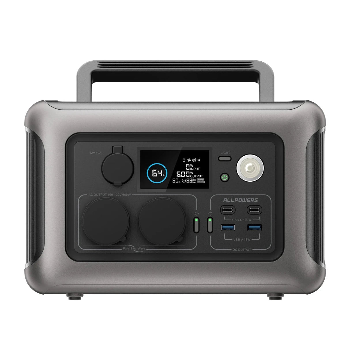 ALLPOWERS R600 Portable Power Station with 299Wh LiFeP04 Battery & 2x 600W AC Outlets - MANDOTOS INTERNATIONAL