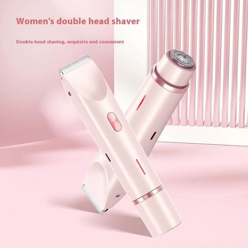 Ancient Energy 2-in-1 women's hair remover and electric razor with double head for pubic and body hair, wet and dry use.