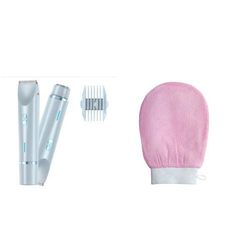 Ancient Energy 2-in-1 women's hair remover and pubic hair trimmer with double head electric razor, wet and dry use.