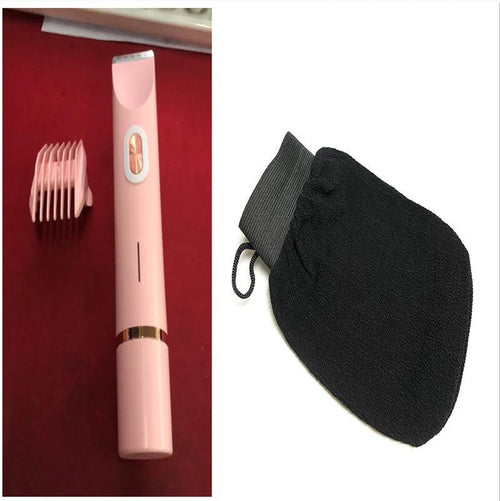 Ancient Energy 2-in-1 women's electric hair remover and shaver with double head for body and pubic hair, wet and dry use.