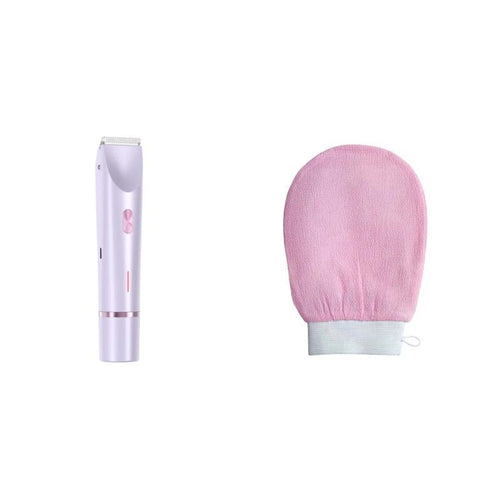 Ancient Energy 2-in-1 women's electric hair remover with double head shaver, suitable for pubic and body hair, wet or dry use.
