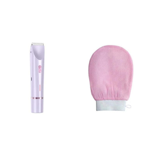 Ancient Energy 2-in-1 women's electric hair remover with double head shaver, suitable for pubic and body hair, wet or dry use.