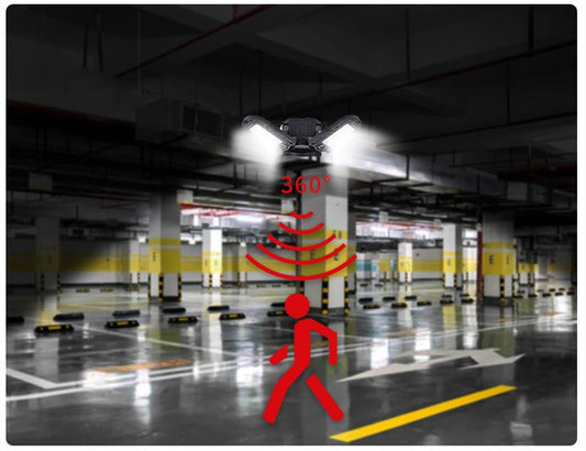 Ancient Energy 60W super bright deformable LED light for gym, warehouse, or garage, providing 6000 lumens of bright illumination.