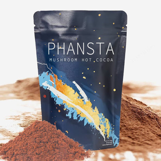 Ancient Energy Cocoa Ground Coffee in a bag, showing rich, dark ground cocoa powder ready for brewing or baking.