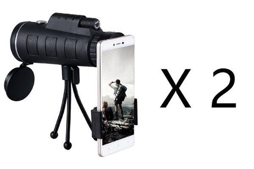 Compatible with Apple, Monocular Telescope Zoom Scope with Compass Phone Clip Tripod - MANDOTOS INTERNATIONAL0