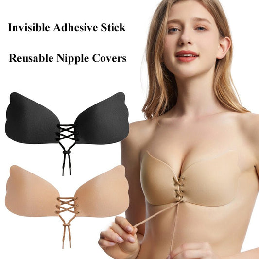 Ancient Energy large size strapless adhesive push-up bra for women, invisible, sticky, and supportive lingerie for a seamless look.