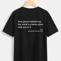 Ancient Energy women's letter T-shirt with round neck, short sleeves, and slogan print, casual fashion top for women.