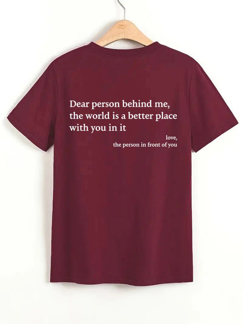 Ancient Energy women's letter T-shirt with round neck, short sleeves, and slogan print, casual fashion top for women.