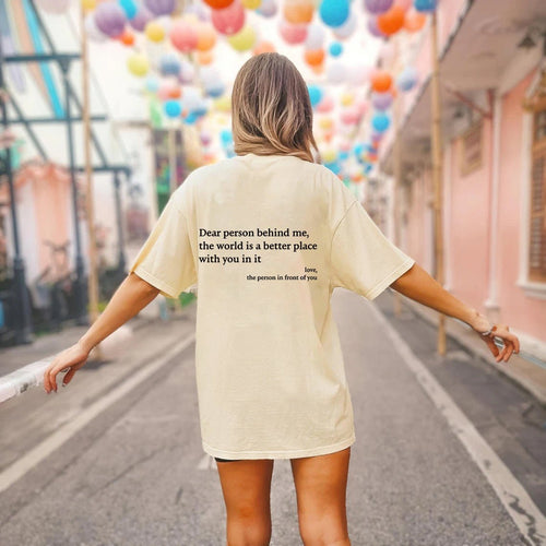 Ancient Energy women's fashion letter T-shirt with round neck, short sleeves, and slogan print, casual and stylish top.