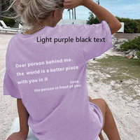 Ancient Energy women's fashion letter T-shirt with round neck and short sleeves featuring a slogan design.