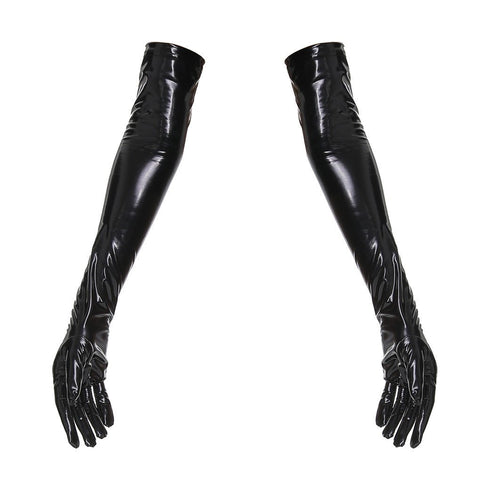 Shiny Patent Leather Mirror One - piece Leather Coat For Women - MANDOTOS INTERNATIONAL0