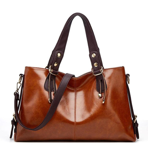 Women's Large Capacity Soft Leather Shoulder Messenger Handbag - MANDOTOS INTERNATIONAL0