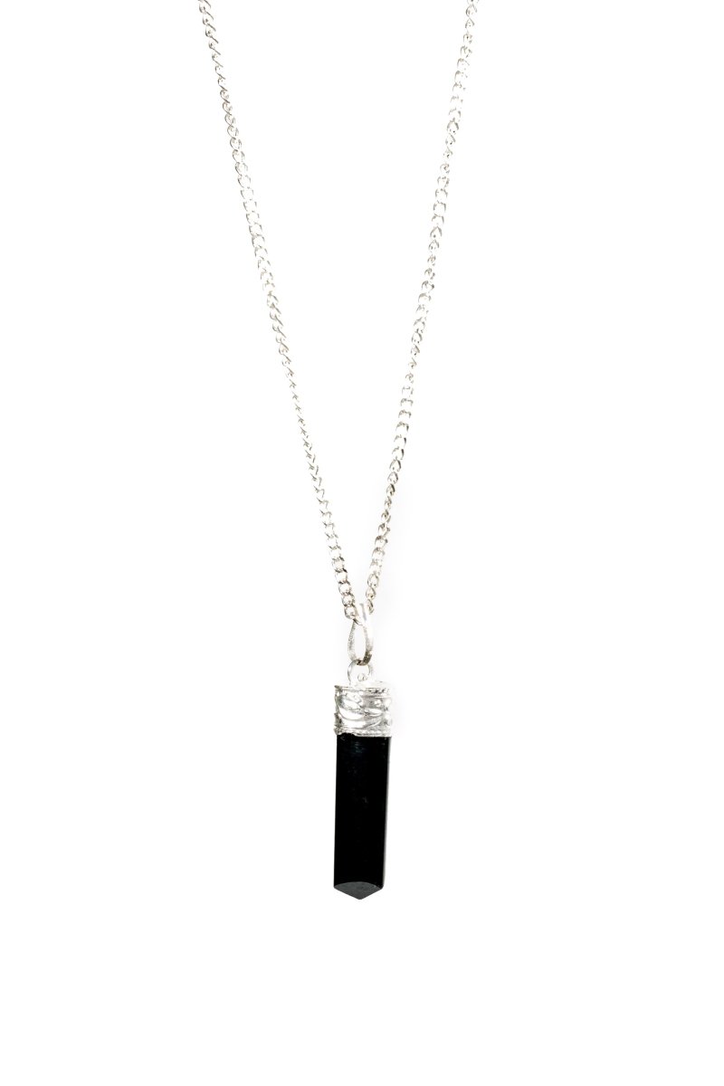 Black Tourmaline Protection Pendant Silver plated - MANDOTOS INTERNATIONAL
