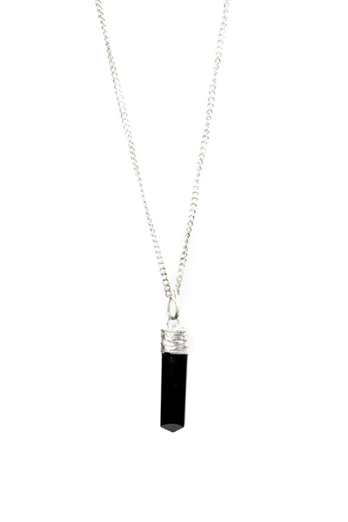 Black Tourmaline Protection Pendant Silver plated - MANDOTOS INTERNATIONAL