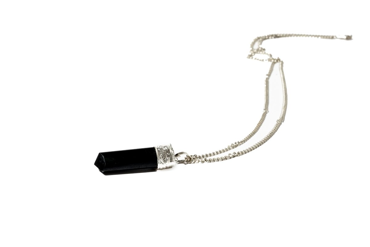 Black Tourmaline Protection Pendant Silver plated - MANDOTOS INTERNATIONAL