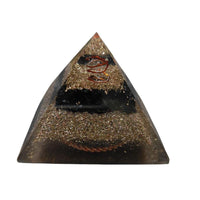 Mini Orgone Brass and Copper Black tourmaline Protection Pyramid - MANDOTOS INTERNATIONAL