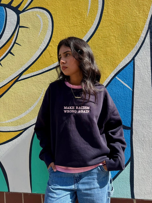Anti-Rac*sm Navy Sweatshirt - MANDOTOS INTERNATIONAL