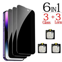 Anti-Spy Glass For iPhone 16 15 14 13 Pro Max Privacy Screen Protectors & Camera Protection Film For iPhone15 12 11 Pro mica - MANDOTOS