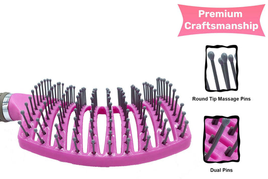 Anti Static Bending Nylon Women's Wet Curly Tangled Hair Brush Styling Tool - MANDOTOS