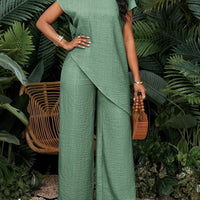 Asymmetrical Sleeveless Top & Pants Set – Women’s Two-Piece - MANDOTOS INTERNATIONALSets