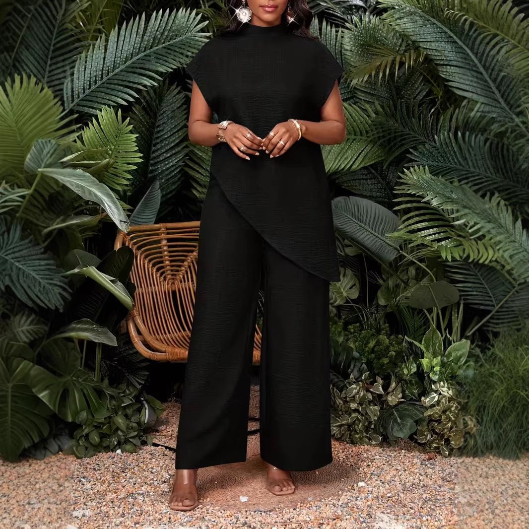 Asymmetrical Sleeveless Top & Pants Set – Women’s Two-Piece - MANDOTOS INTERNATIONALSets