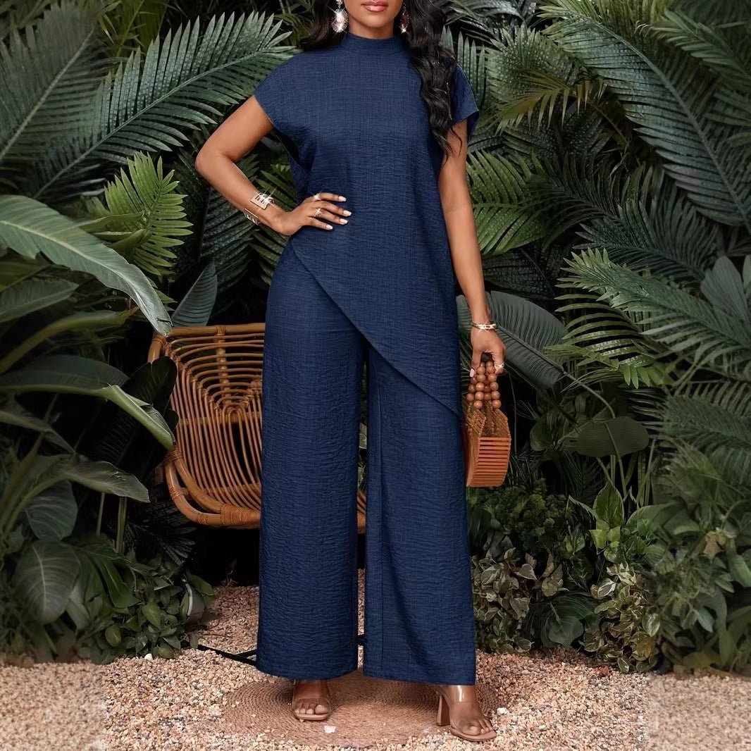 Asymmetrical Sleeveless Top & Pants Set – Women’s Two-Piece - MANDOTOS INTERNATIONALSets