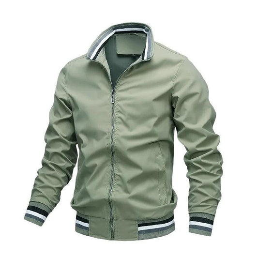 Autumn and Winter Men's Stand Collar Casual Zipper Jacket Outdoor Sports Coat Windbreaker Jacket for Men Waterproof Bomber - MANDOTOS