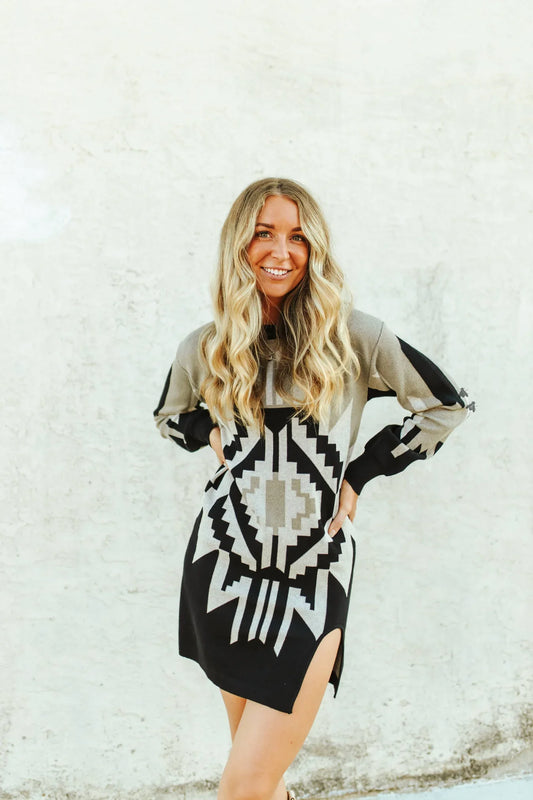 Western Chic Sweater Dress: Holiday Edition -