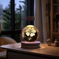 Crystal Ball Cosmic Dinosaur Indoor Night Light USB Power Warm Bedside Light Birthday Gift Night Lamp MANDOTOS