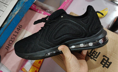 Casual Air Cushion Black Shoes Men Outdoor Breathable Lace-up Sneakers Running Sports Shoes - MANDOTOS