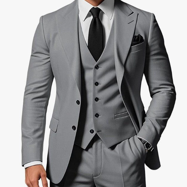 New Mens Three-piece Gray Business Suit by Ancient Energy