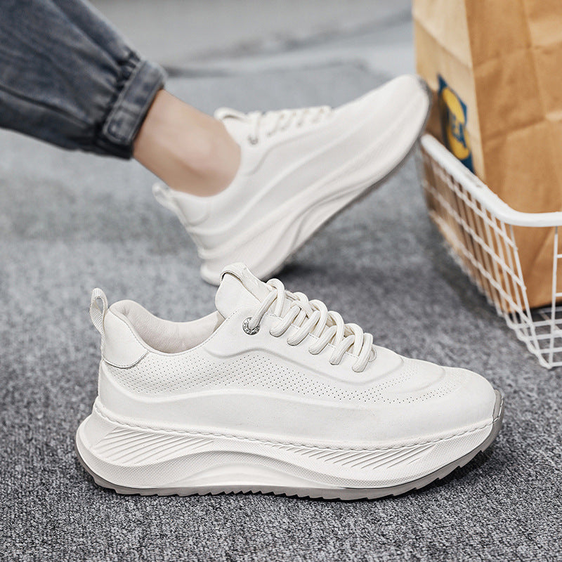 Men's Thick-soled Sports Shoes Casual Breathable Sneakers Lace-up Dad Shoes Boy - MANDOTOS