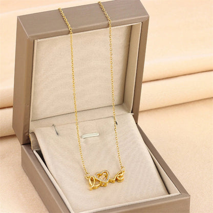 Valentines Day Gift New Titanium Steel Necklace Fashion New Love Smart Necklace Female Clavicle Chain Fashion Jewelry Woman - MANDOTOS