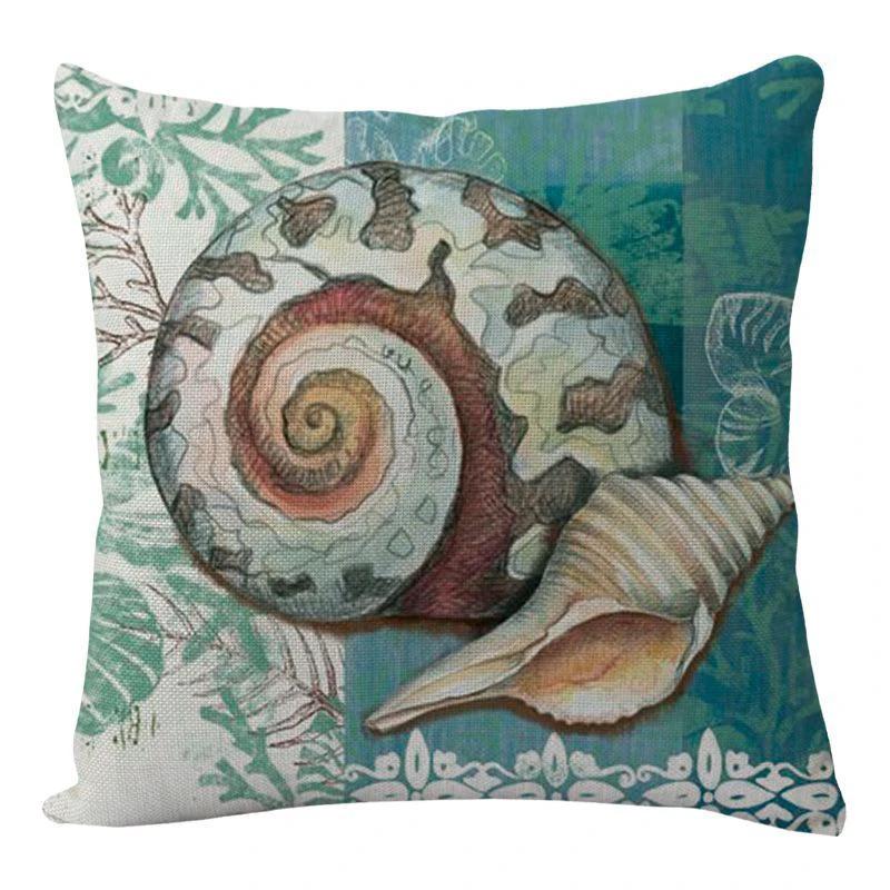 Mandotos Sea Turtle Printed Cushion Covers Linen Throw Pillow Cases For Home Decor Sofa Chair - MANDOTOS