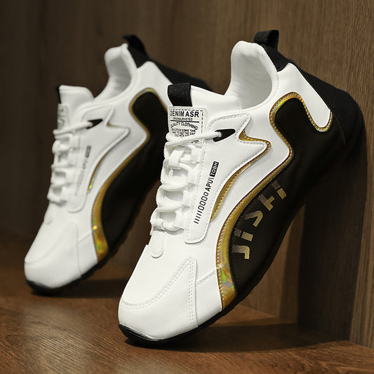 Fashion Colorblock Lace-up Sneakers For Men Breathable Low-top Dad Shoes Running Walking Sports Shoes - MANDOTOS