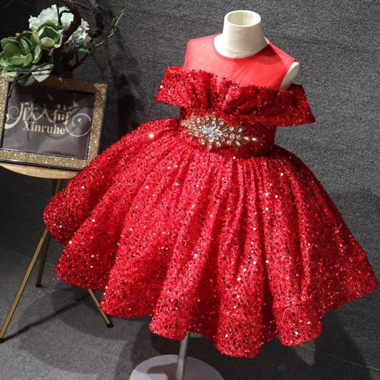 AutumnWinter One Shoulder Dress Girls Walking Dresses - MANDOTOS INTERNATIONAL0