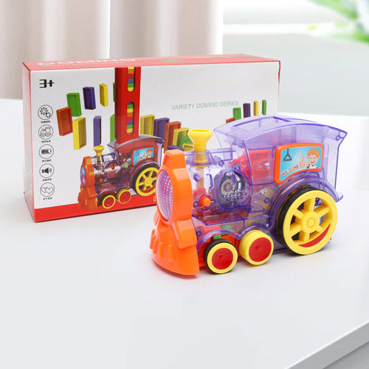 Domino Train Toys Baby Toys Car Puzzle Automatic Release Licensing Electric Building Blocks Train Toy - MANDOTOS