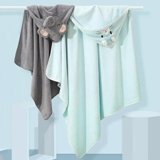 Baby Hooded Bath Towels Cartoon Animal Newborn Soft Towel Blanket Toddler Bathrobe Warm Sleeping Swaddle Wrap for Boys Girls - MANDOTOS