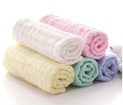 Baby Washcloths - Natural Cotton Baby Wipes - Soft Newborn Face Towel and Washcloth for Sensitive Skin, Registry as Shower, 5 P - MANDOTOS