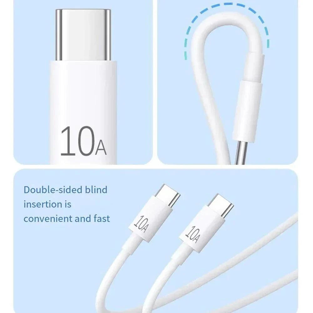 Universal 120W 10A Fast Charger PD Dual USB C To Type C Quick Charging Cable High-speed Data Transfer Wire Cord For Samsung Mi - MANDOTOS